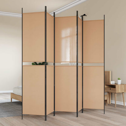 Pannello Separatore a 5 Pannelli Beige 250 x 220 cm Tessuto | homemem39
