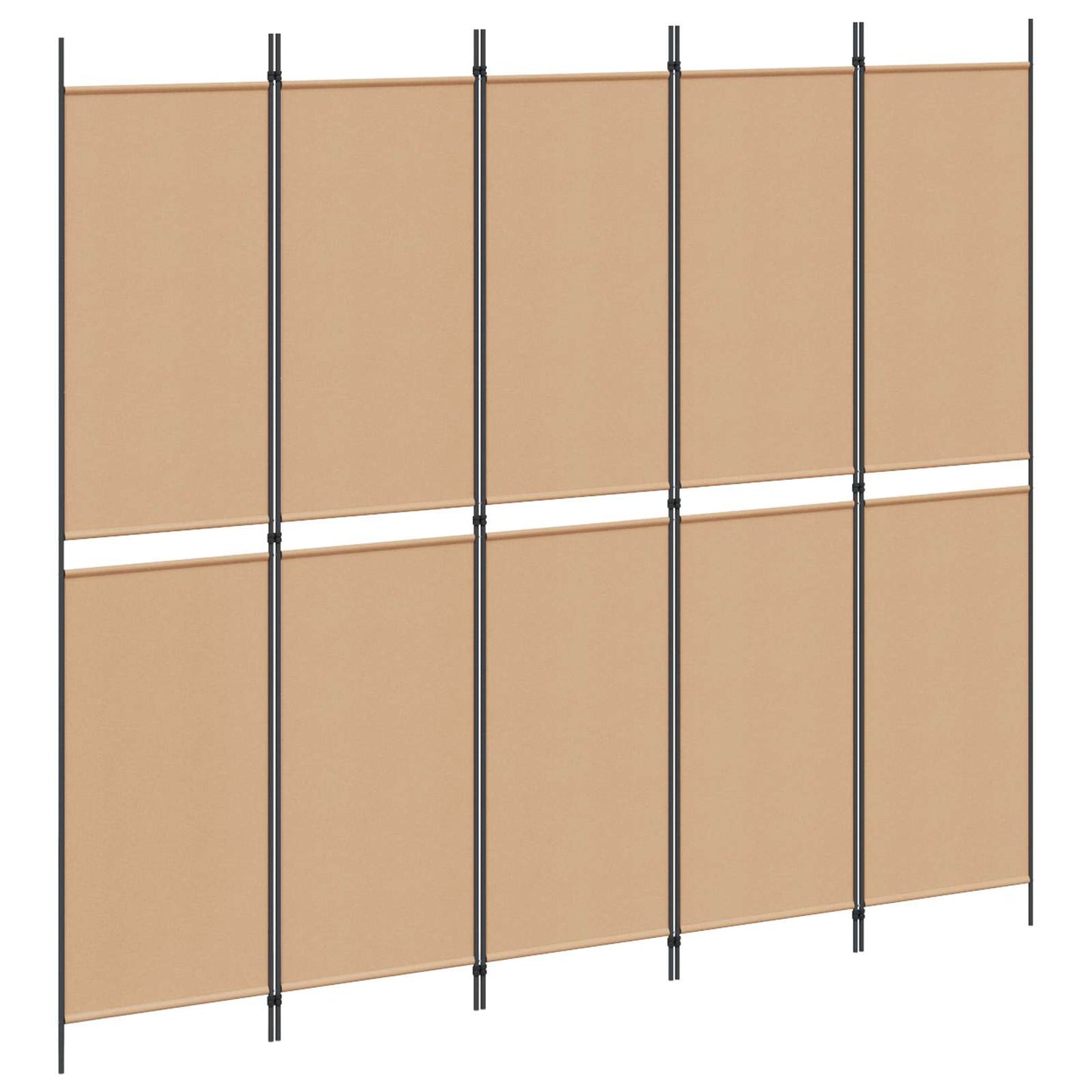 Pannello Separatore a 5 Pannelli Beige 250 x 220 cm Tessuto | homemem39