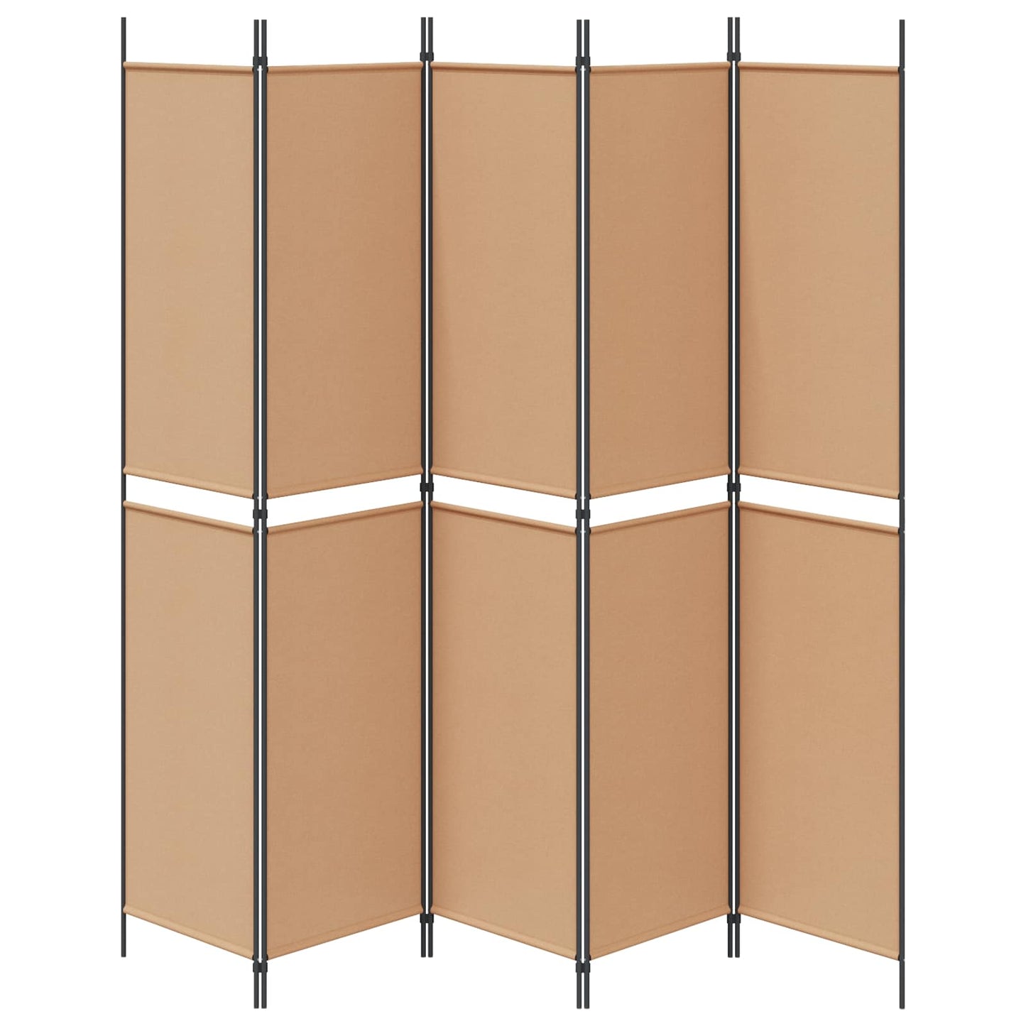 Pannello Separatore a 5 Pannelli Beige 250 x 220 cm Tessuto | homemem39