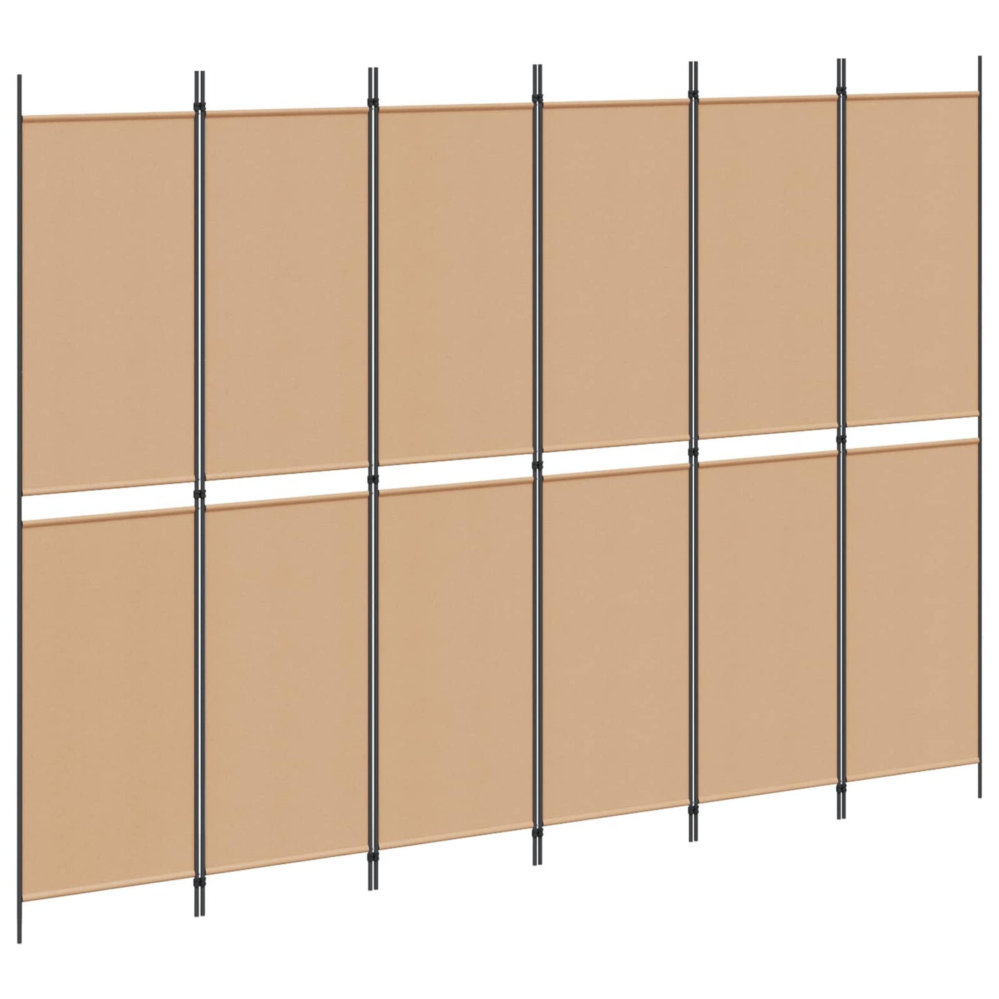 Divisore per Stanza a 6 Pannelli Beige 300 x 220 cm Tessuto | homemem39
