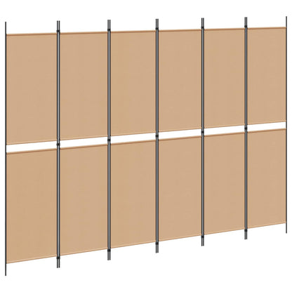 Divisore per Stanza a 6 Pannelli Beige 300 x 220 cm Tessuto | homemem39