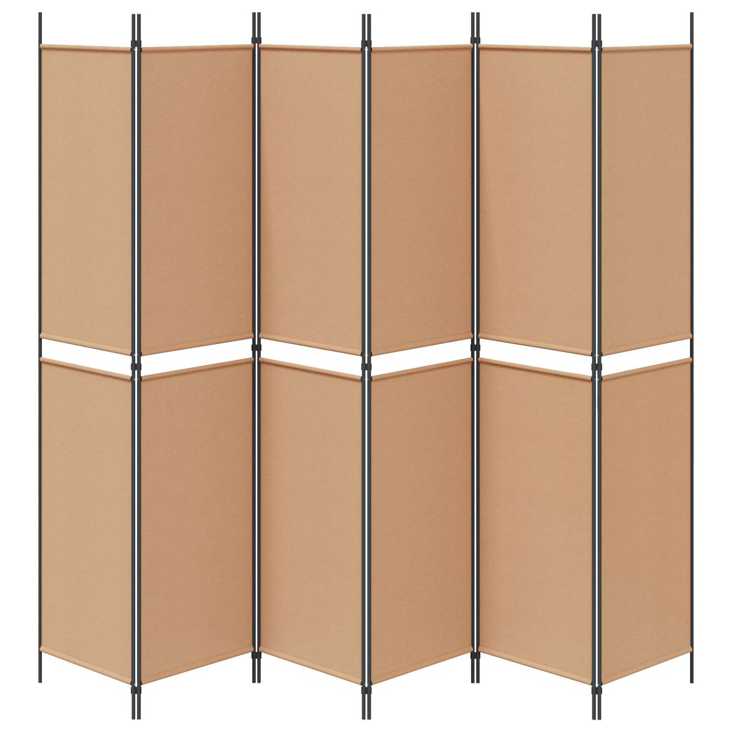 Divisore per Stanza a 6 Pannelli Beige 300 x 220 cm Tessuto | homemem39