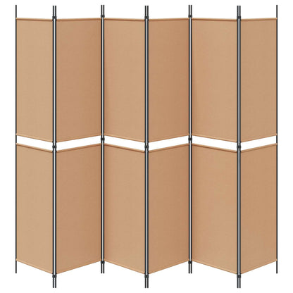 Divisore per Stanza a 6 Pannelli Beige 300 x 220 cm Tessuto | homemem39