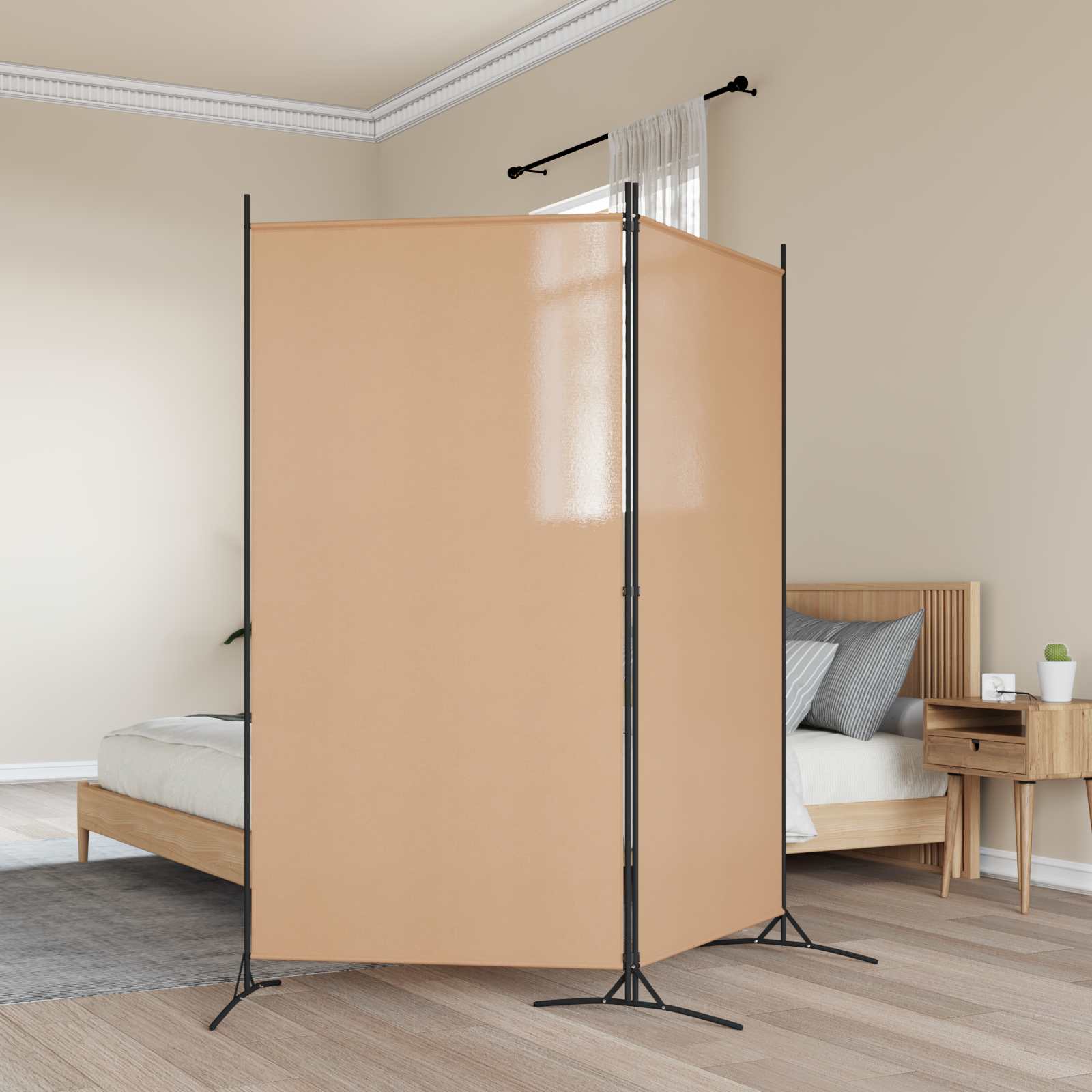 Divider Stanza a 2 Pannelli Beige 175 x 180 cm Tessuto | homemem39