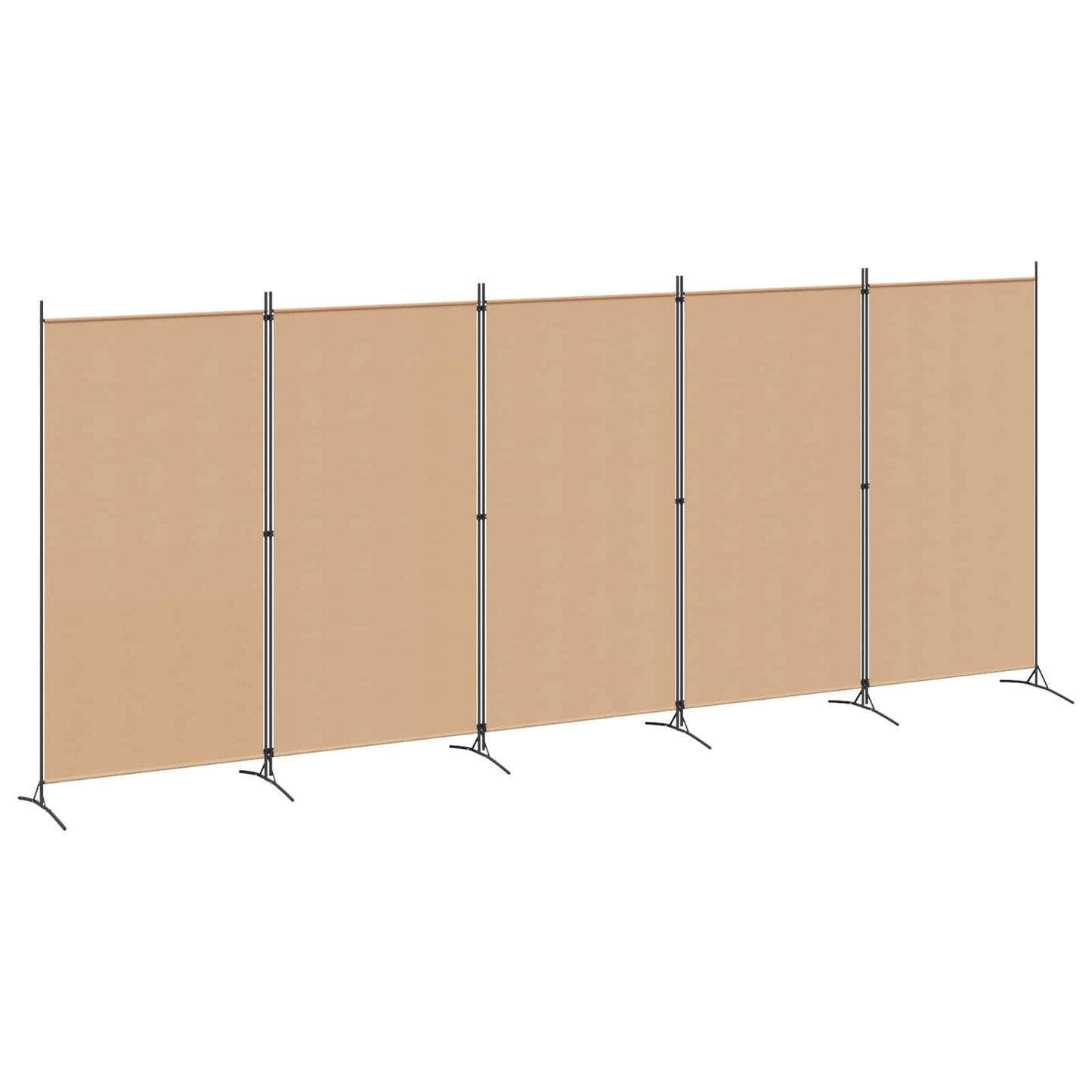 Paravento a 5 Pannelli Beige 433 x 180 cm Tessuto | homemem39