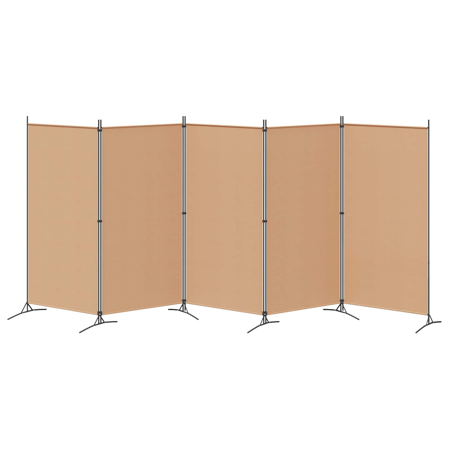 Paravento a 5 Pannelli Beige 433 x 180 cm Tessuto | homemem39