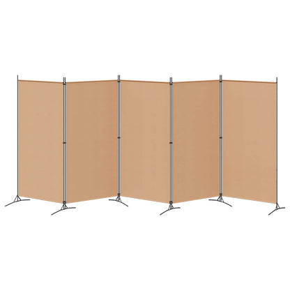 Paravento a 5 Pannelli Beige 433 x 180 cm Tessuto | homemem39
