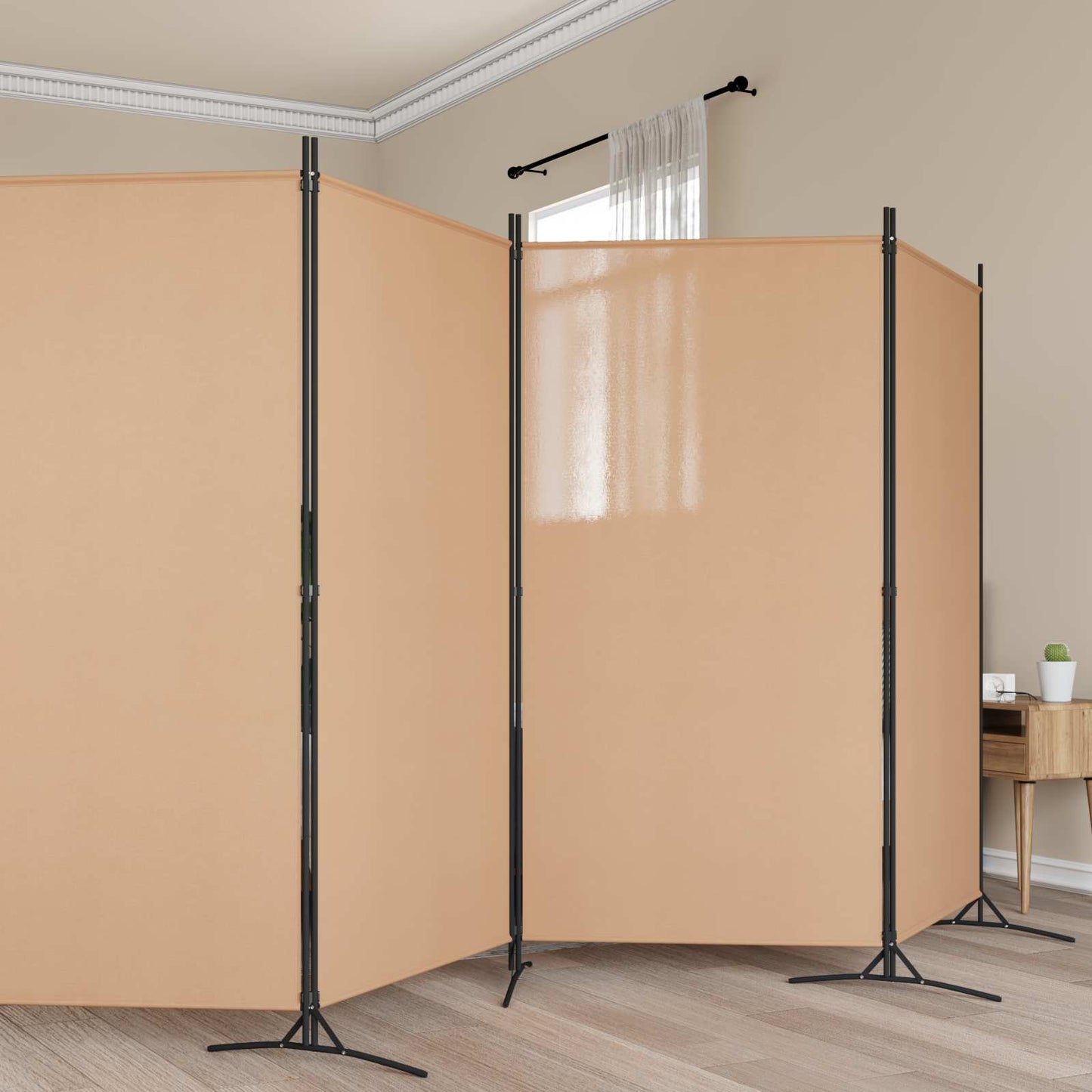 Divisore per Stanza a 6 Pannelli Beige 520 x 180 cm Tessuto | homemem39