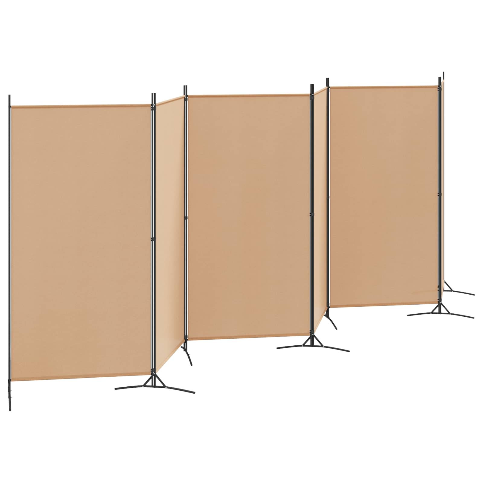 Divisore per Stanza a 6 Pannelli Beige 520 x 180 cm Tessuto | homemem39