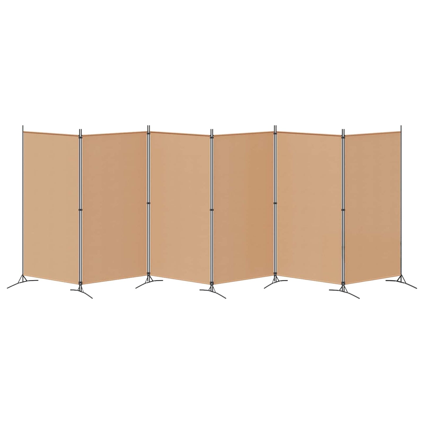 Divisore per Stanza a 6 Pannelli Beige 520 x 180 cm Tessuto | homemem39