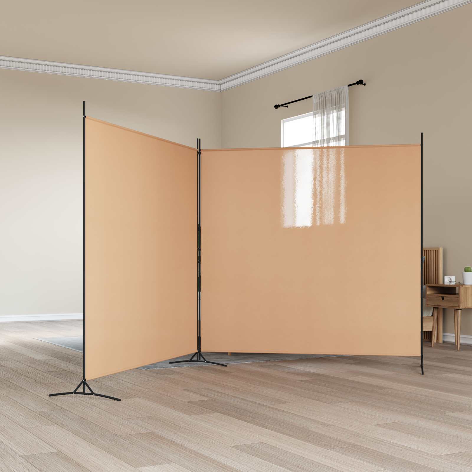 Divider Stanza a 2 Pannelli Beige 348 x 180 cm Tessuto | homemem39
