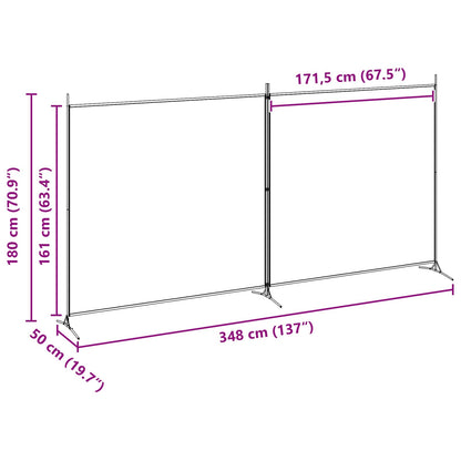 Divider Stanza a 2 Pannelli Beige 348 x 180 cm Tessuto | homemem39