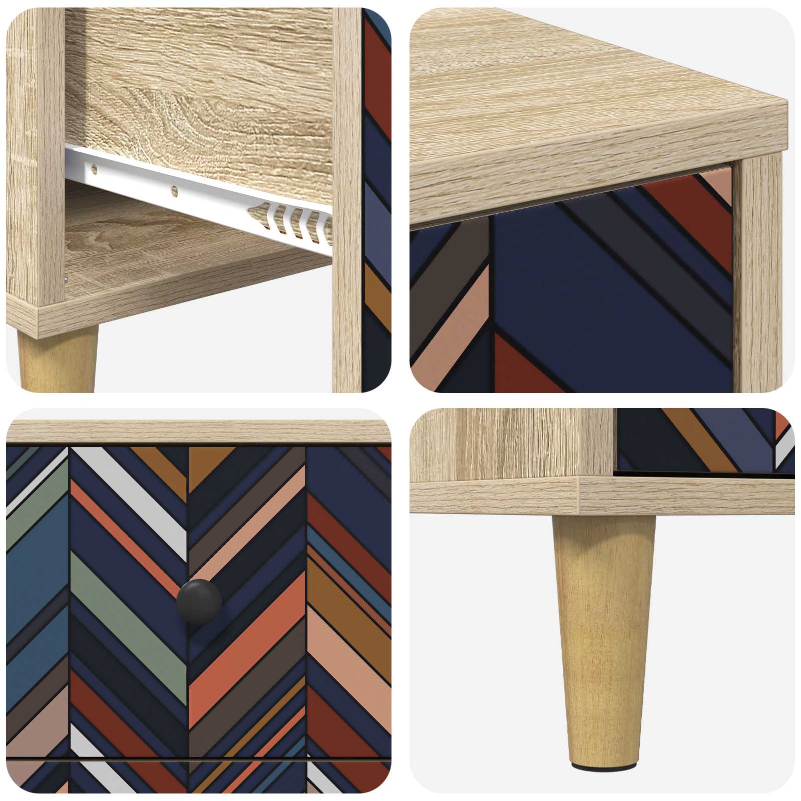 Armadio da Notte OMMEN 2 pz Rovere Sonoma 36 x 33 x 60 cm | homemem39