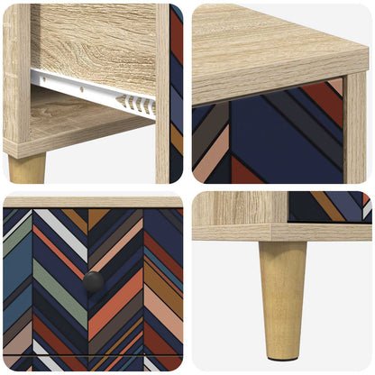 Armadio da Notte OMMEN 2 pz Rovere Sonoma 36 x 33 x 60 cm | homemem39