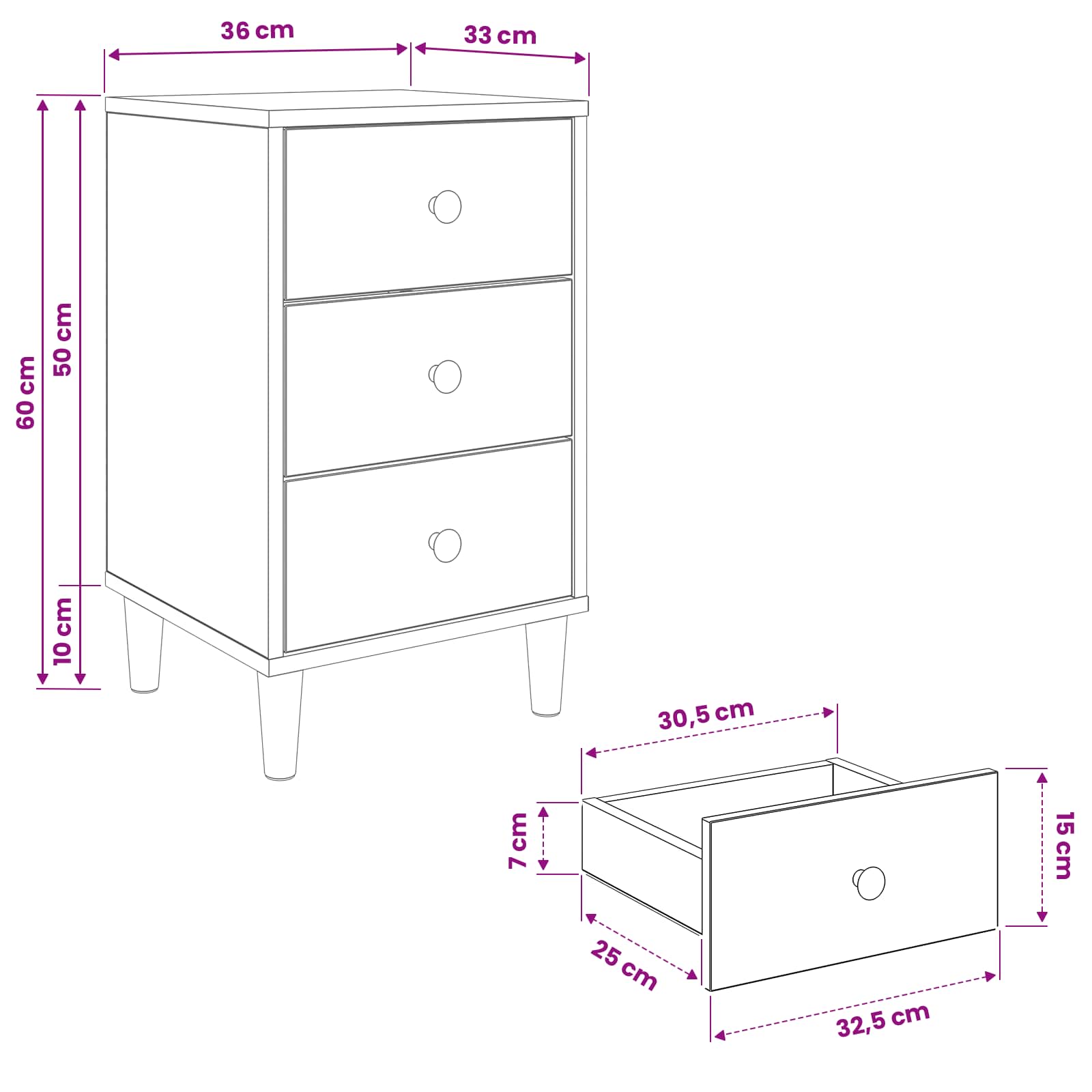 Armadio da Notte OMMEN 2 pz Rovere Sonoma 36 x 33 x 60 cm | homemem39