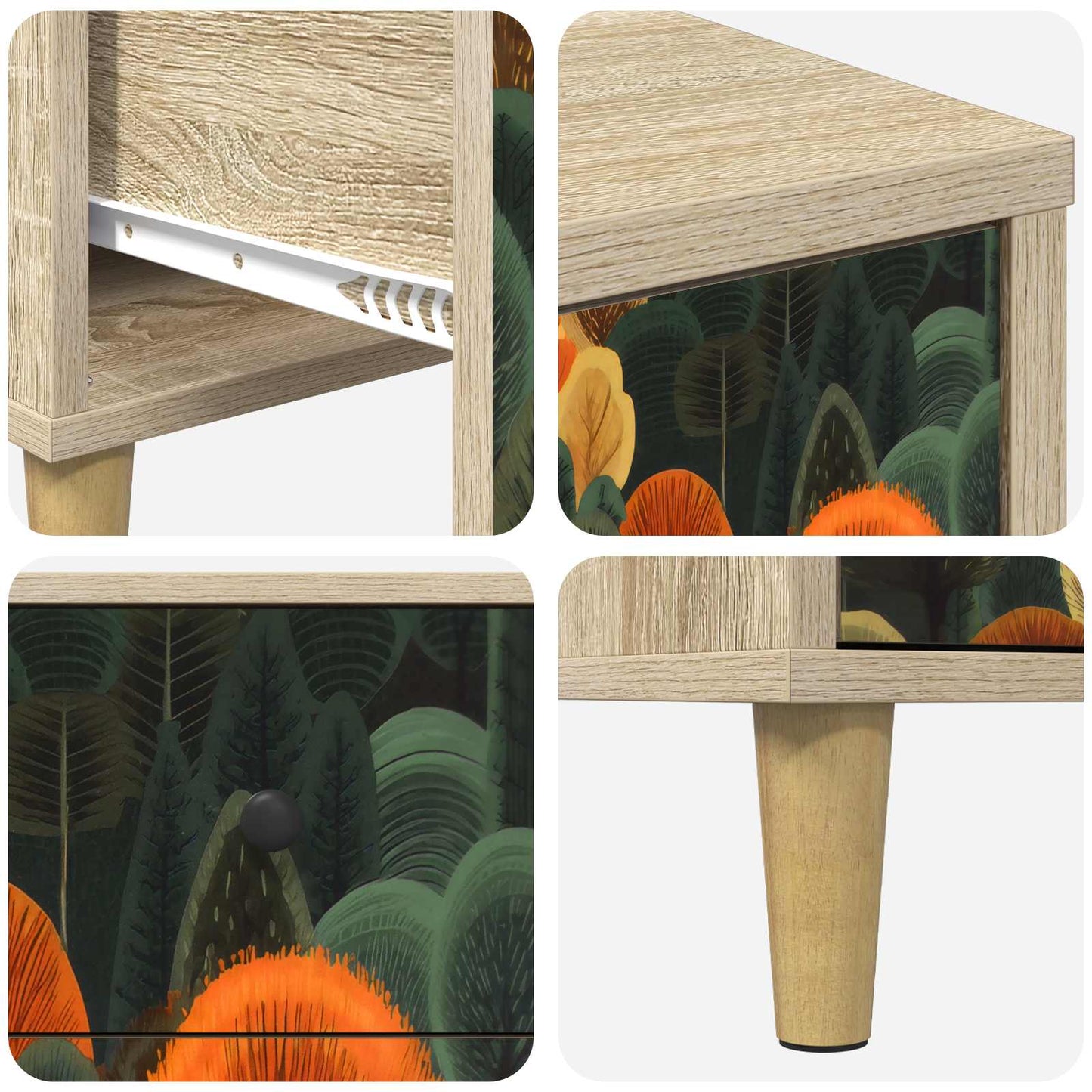 Armadio da Notte ZAANDAM 2 pz Rovere Sonoma 36 x 33 x 60 cm | homemem39