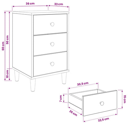 Armadio da Notte ZAANDAM 2 pz Rovere Sonoma 36 x 33 x 60 cm | homemem39
