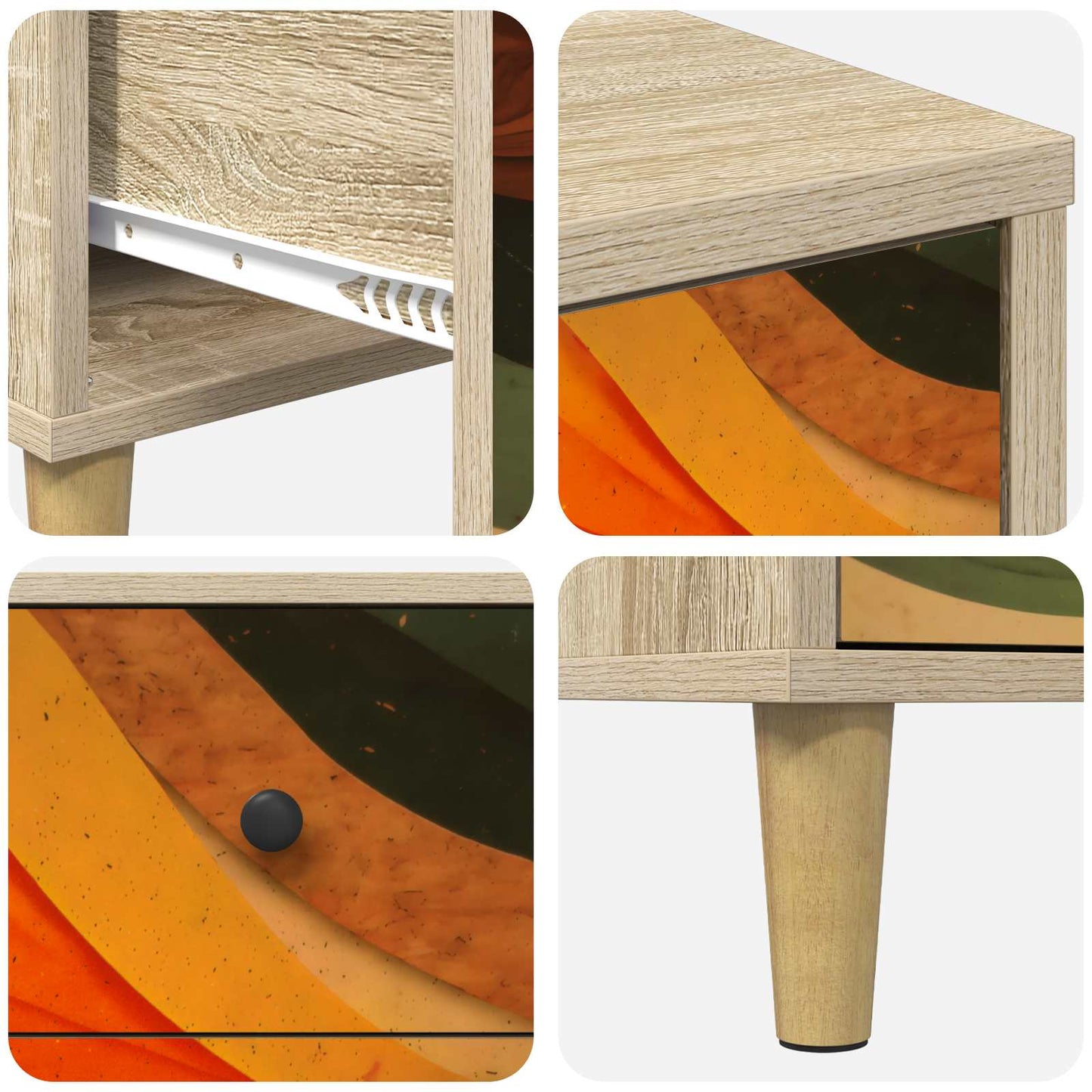 Armadio da Notte BONN Rovere Sonoma 36 x 33 x 60 cm | homemem39
