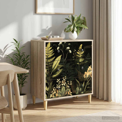 Cassettiera RHENEN Stampa tropicale 66 x 36,5 x 75 cm Sonoma