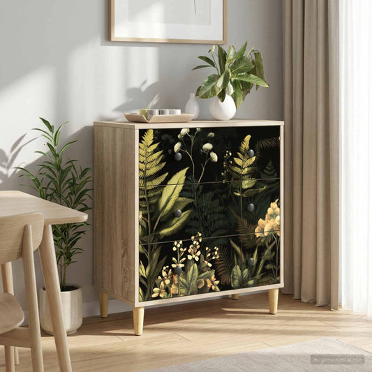 Cassettiera RHENEN Stampa tropicale 66 x 36,5 x 75 cm Sonoma