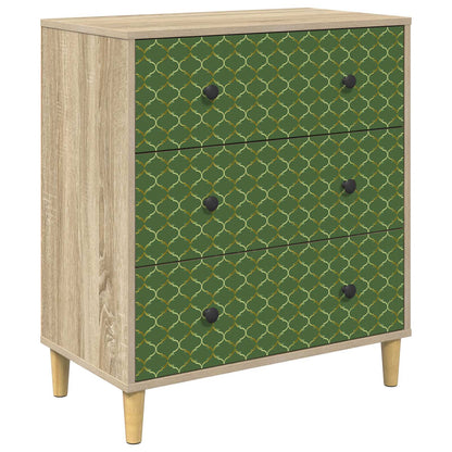 Cassettiera GELEEN Stampa geometrica smeraldo 66 x 36,5 x 75 cm