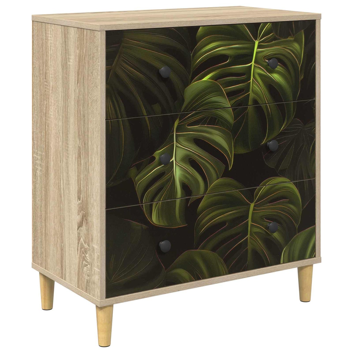 Cassettiera ELBURG Stampa foglia di palma 66 x 36,5 x 75 cm
