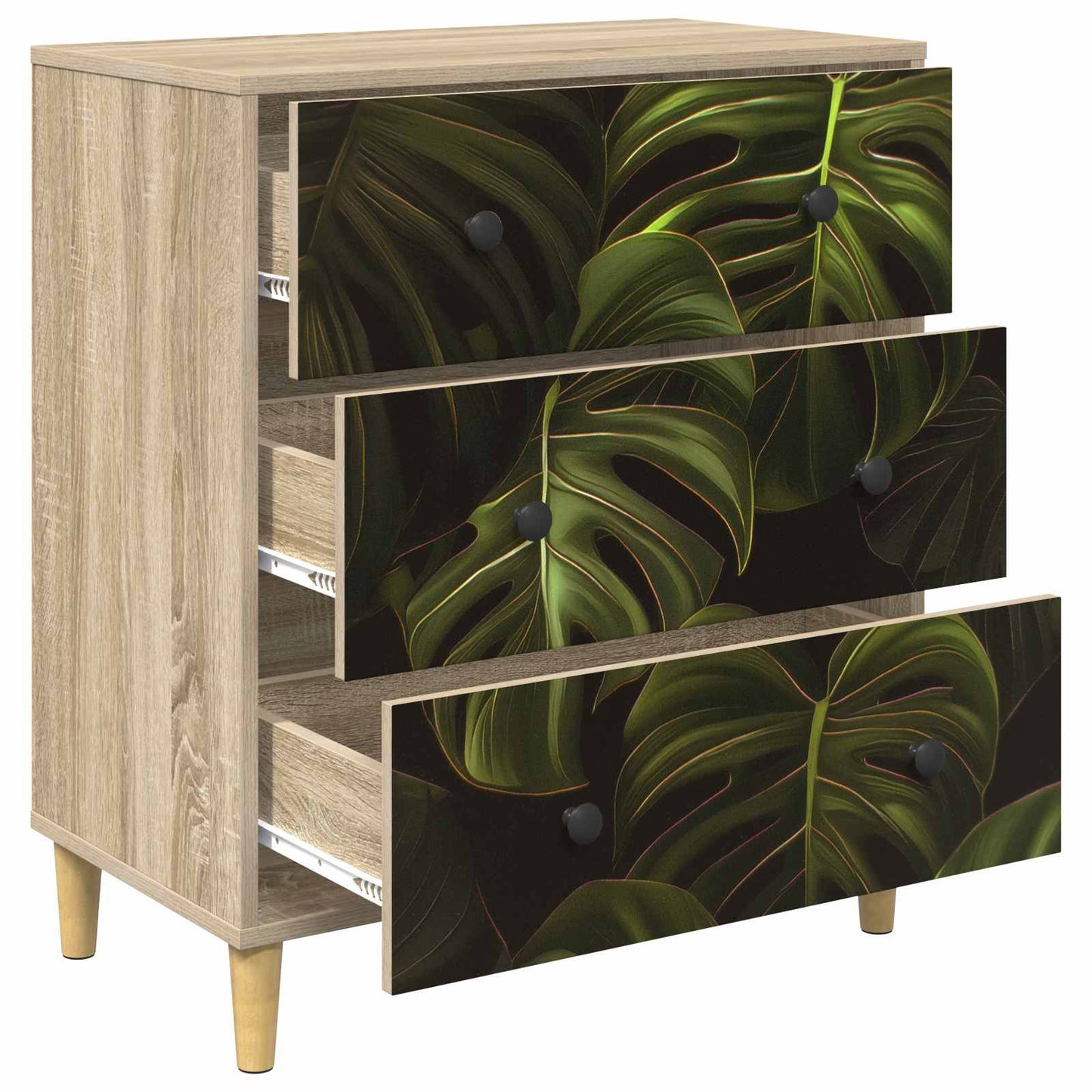 Cassettiera ELBURG Stampa foglia di palma 66 x 36,5 x 75 cm | homemem39