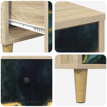 Cassettiera WIJHE Stampa in marmo turchese 66 x 36,5 x 75 cm | homemem39