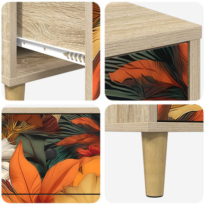 Cassettiera GENNEP stampa a gigli 66 x 36,5 x 75 cm Sonoma | homemem39