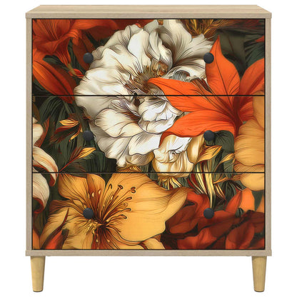 Cassettiera GENNEP stampa a gigli 66 x 36,5 x 75 cm Sonoma | homemem39