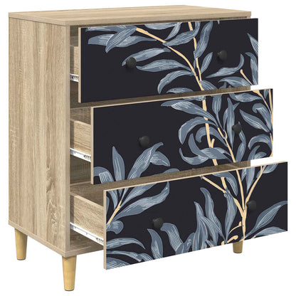 Cassettiera DOKKUM Stampa blu di felce 66 x 36,5 x 75 cm Sonoma