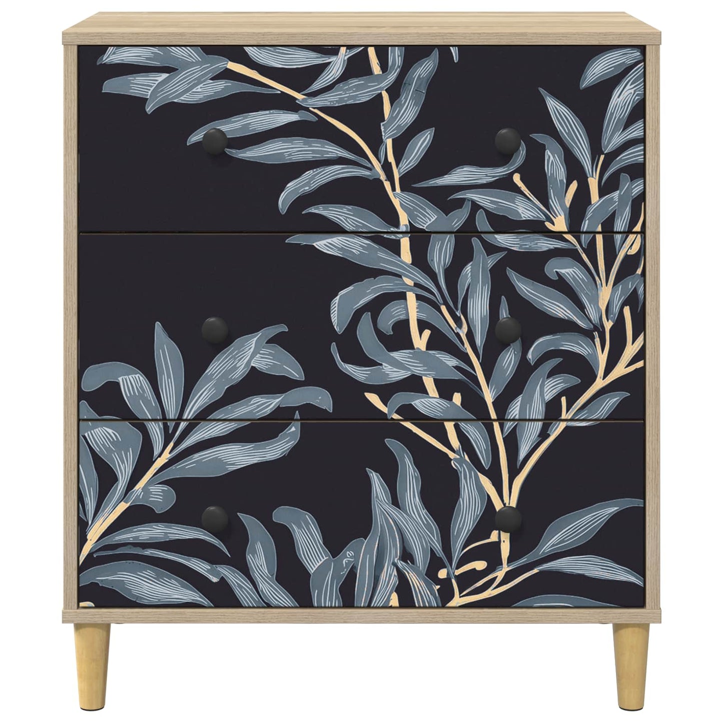 Cassettiera DOKKUM Stampa blu di felce 66 x 36,5 x 75 cm Sonoma