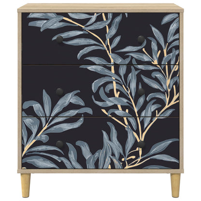 Cassettiera DOKKUM Stampa blu di felce 66 x 36,5 x 75 cm Sonoma