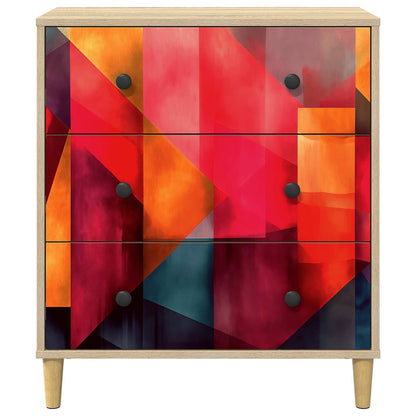 Cassettiera HEESCH Stampa a blocchi di colore 66 x 36,5 x 75 cm