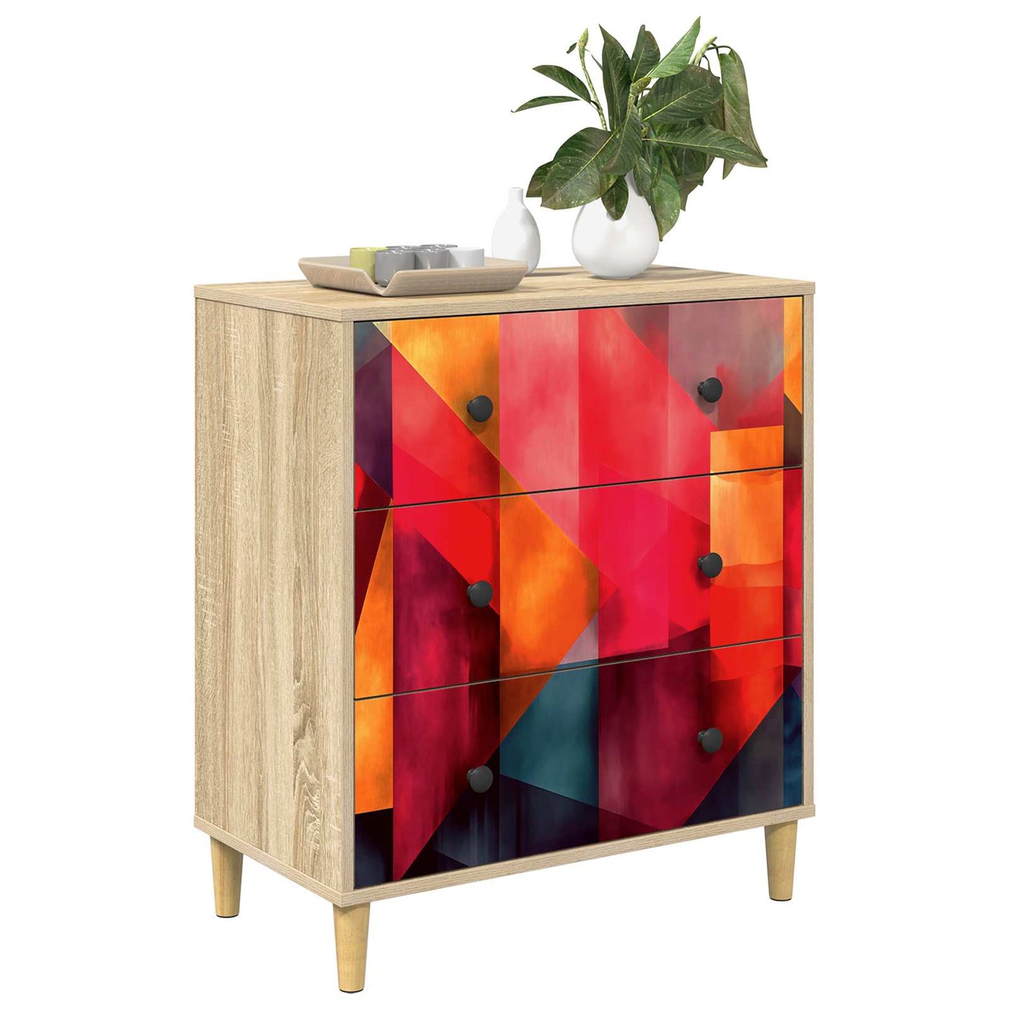 Cassettiera HEESCH Stampa a blocchi di colore 66 x 36,5 x 75 cm