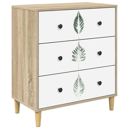 Cassettiera HANAU Stampa foglia verde 66 x 36,5 x 75 cm Sonoma | homemem39