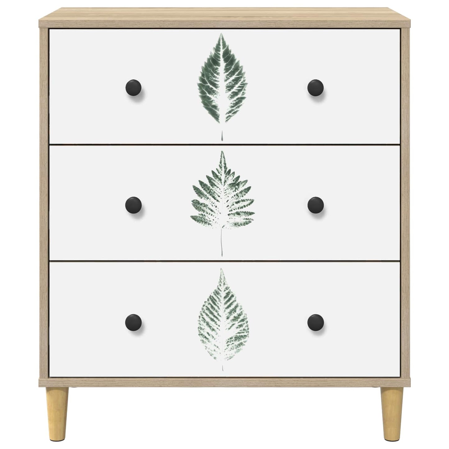 Cassettiera HANAU Stampa foglia verde 66 x 36,5 x 75 cm Sonoma | homemem39