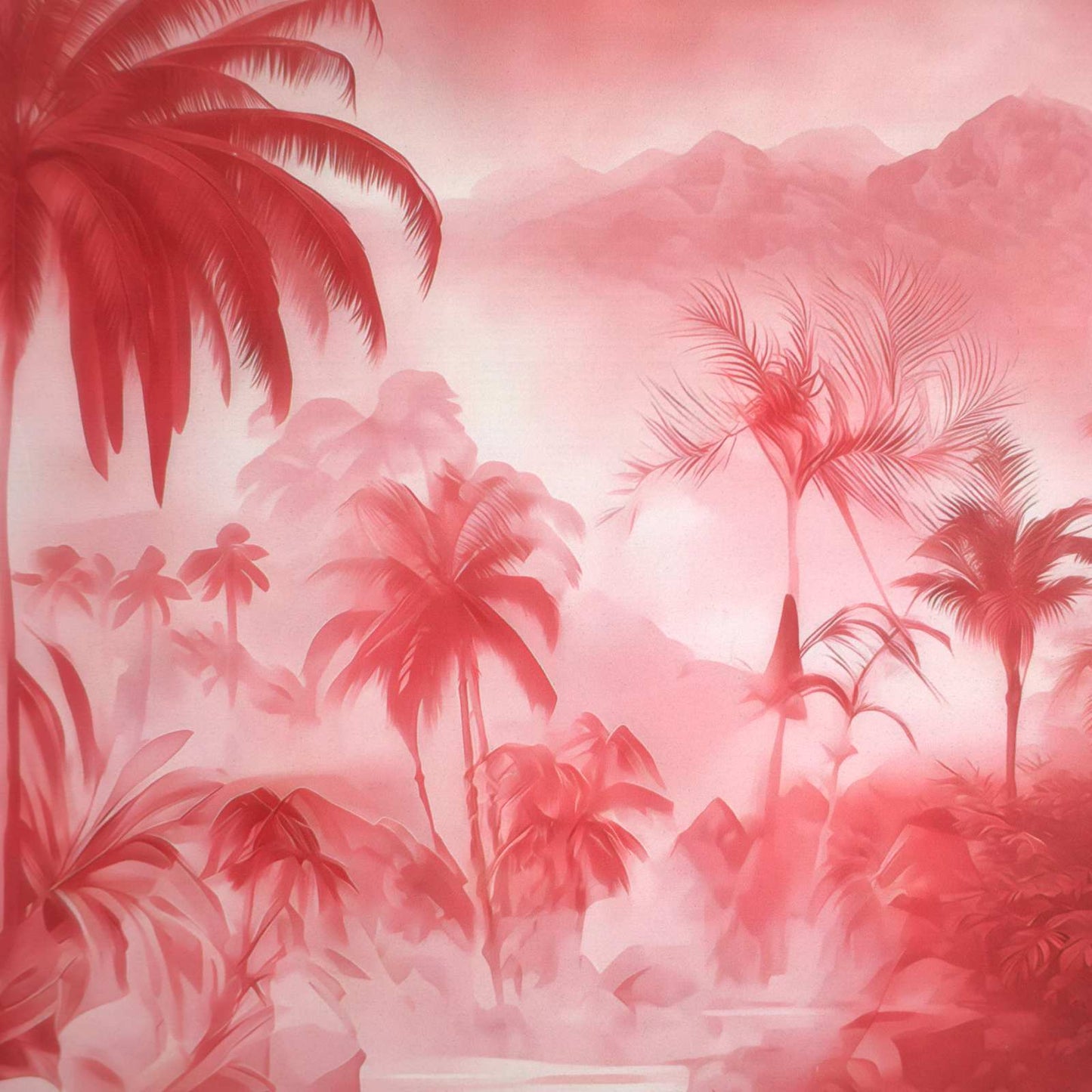Cassettiera AACHEN Stampa di palme rosa 66 x 36,5 x 75 cm | homemem39