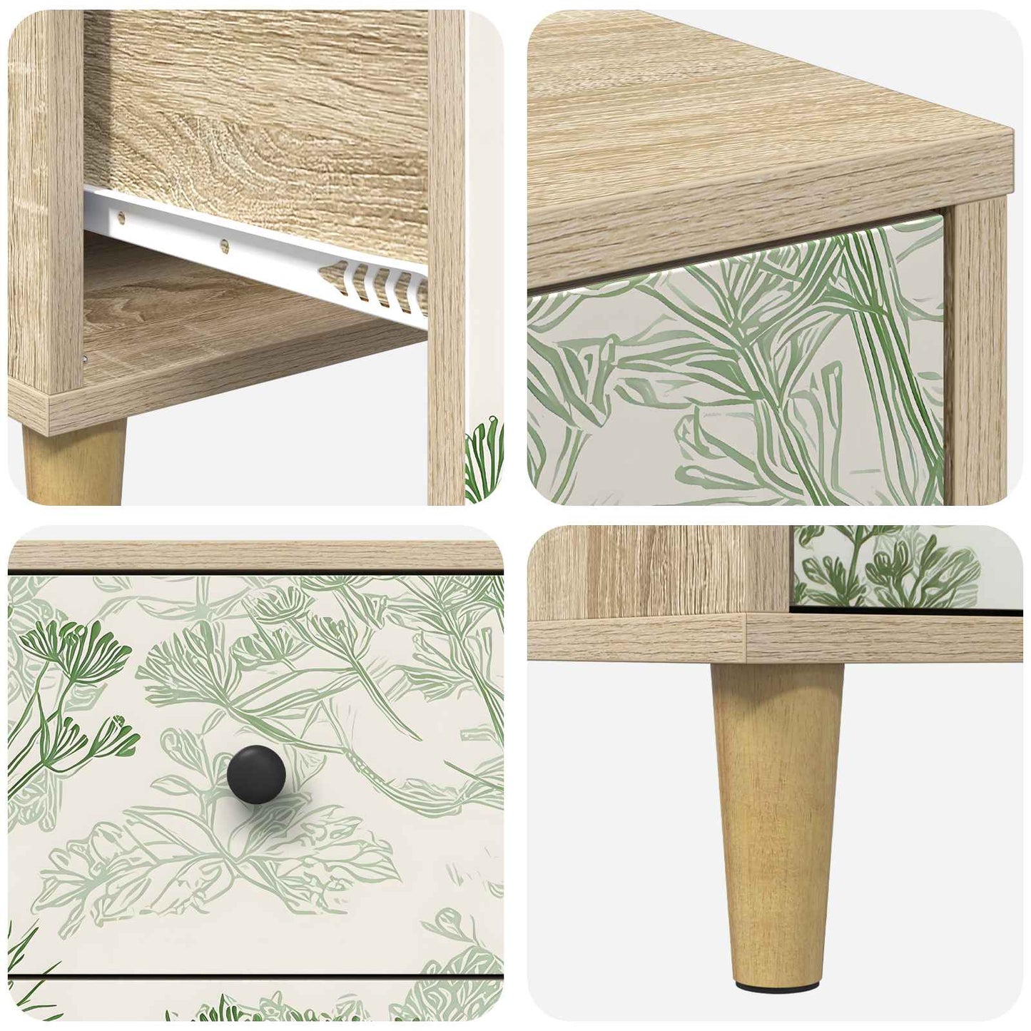 Cassettiera GOTHA Stampa di albero verde 66 x 36,5 x 75 cm | homemem39