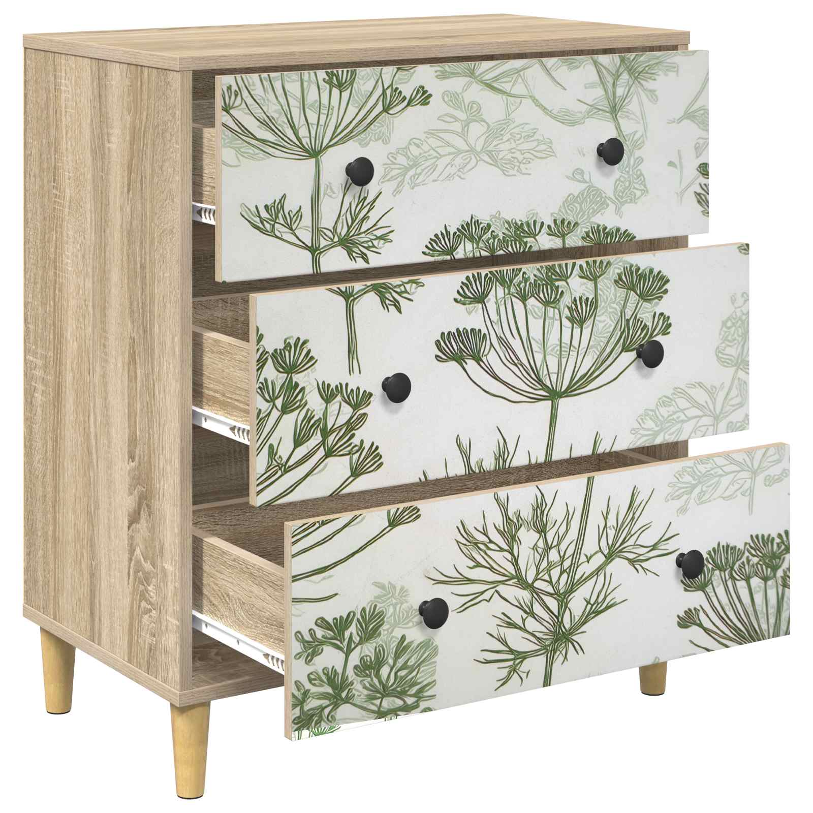 Cassettiera GOTHA Stampa di albero verde 66 x 36,5 x 75 cm | homemem39