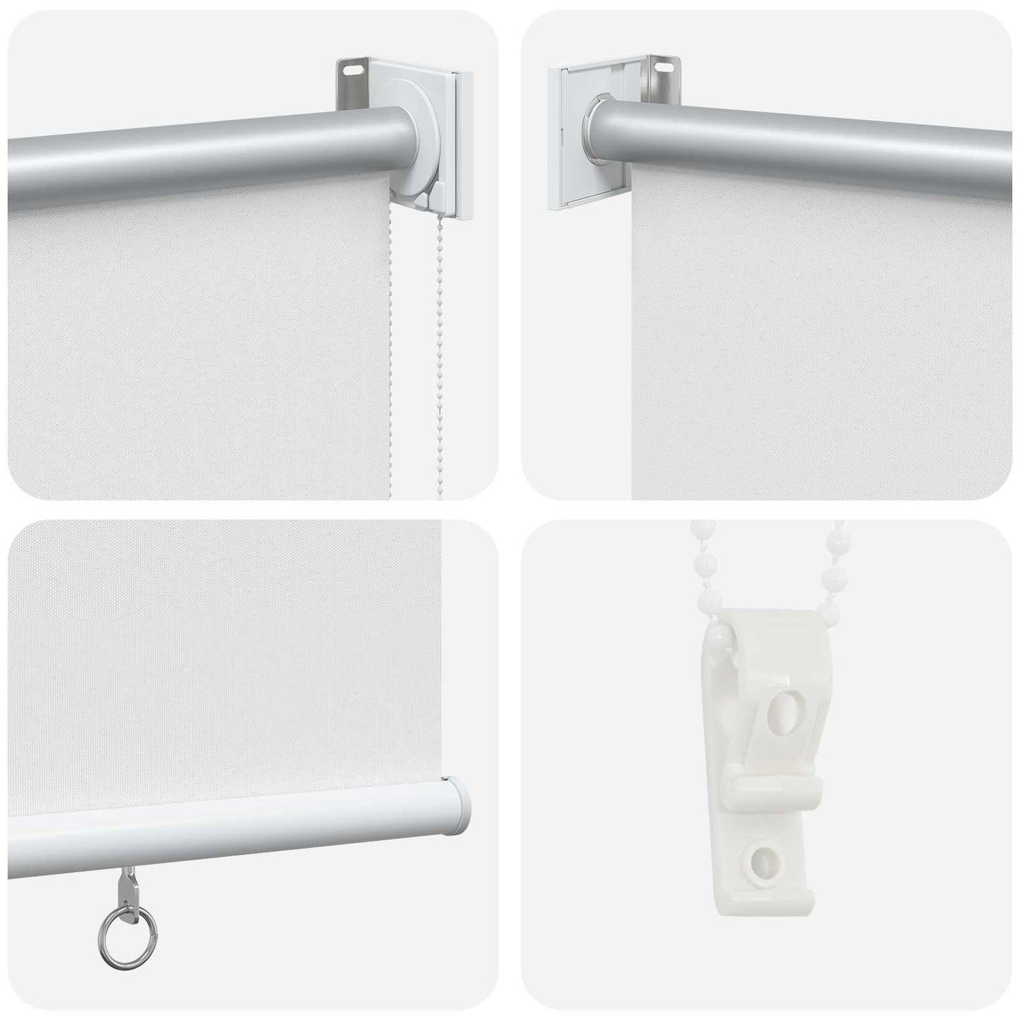 Tenda da sole a rullo con protezione UV Bianco Poliestere | homemem39