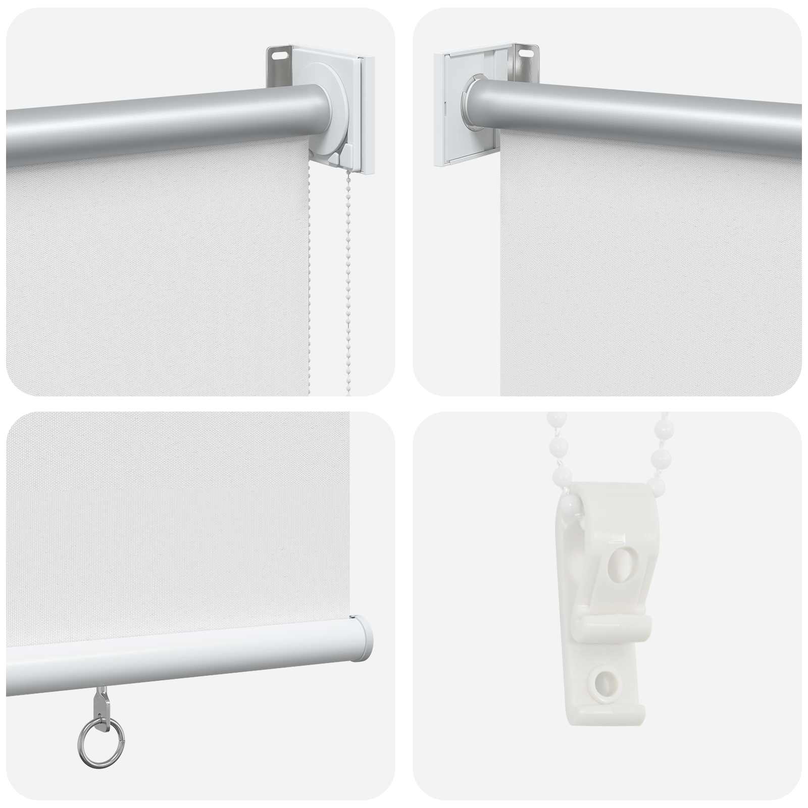 Tenda da sole a rullo con protezione UV Bianco Poliestere | homemem39