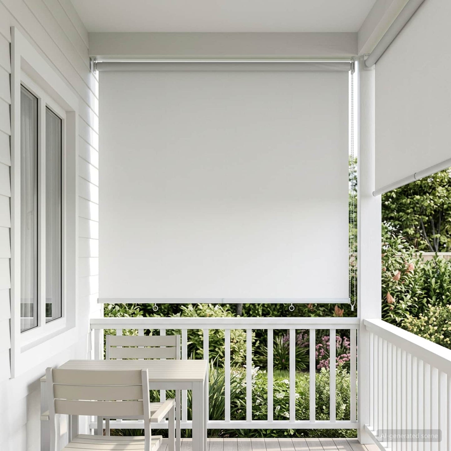Tenda da sole a rullo con protezione UV Bianco Poliestere | homemem39