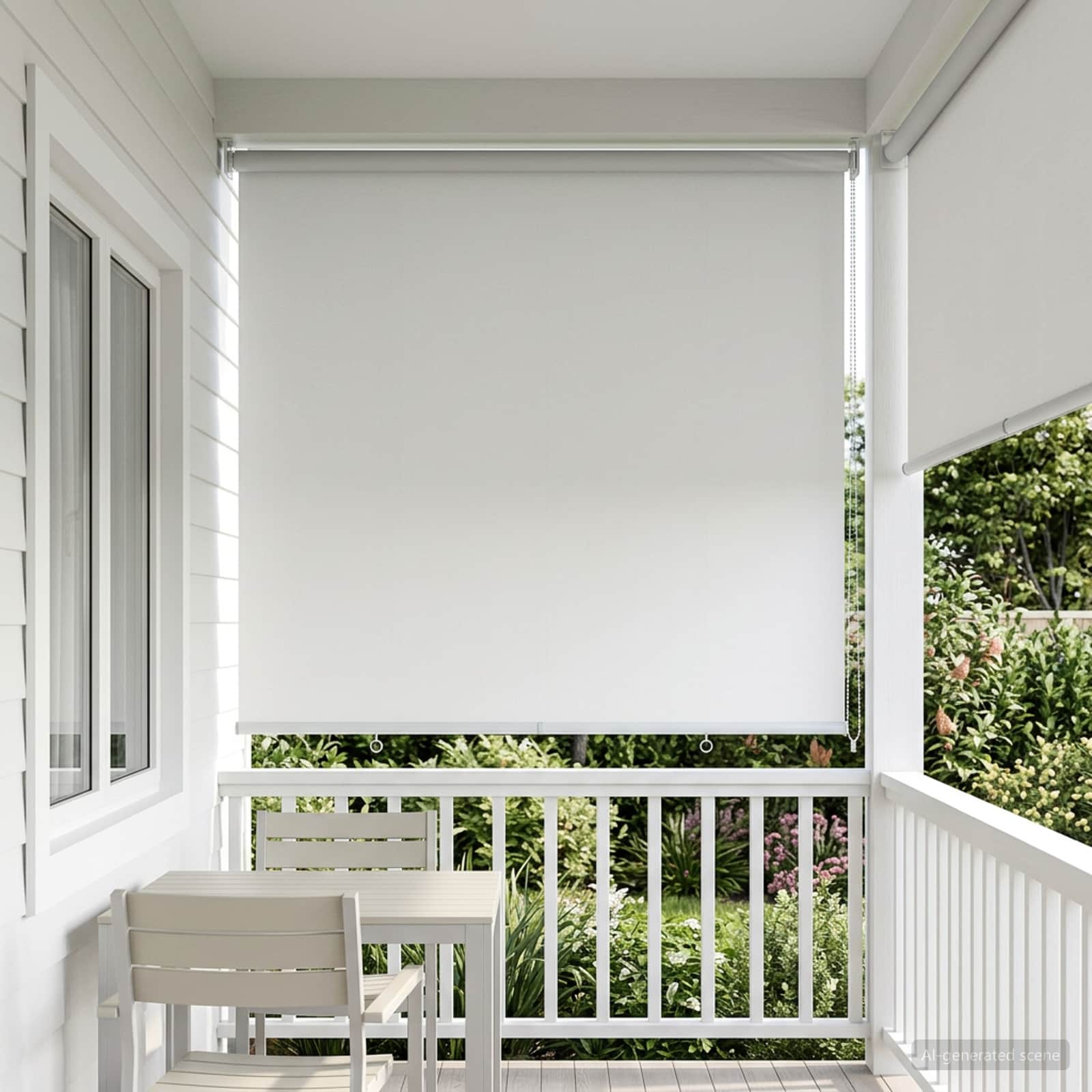 Tenda da sole a rullo con protezione UV Bianco Poliestere | homemem39