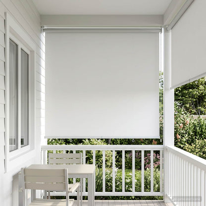 Tenda da sole a rullo con protezione UV Bianco Poliestere | homemem39