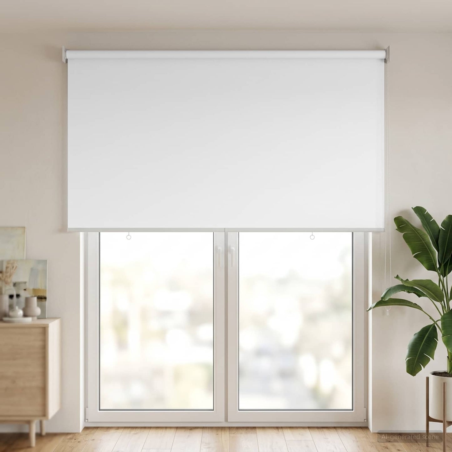 Tenda da sole a rullo con protezione UV Bianco Poliestere | homemem39