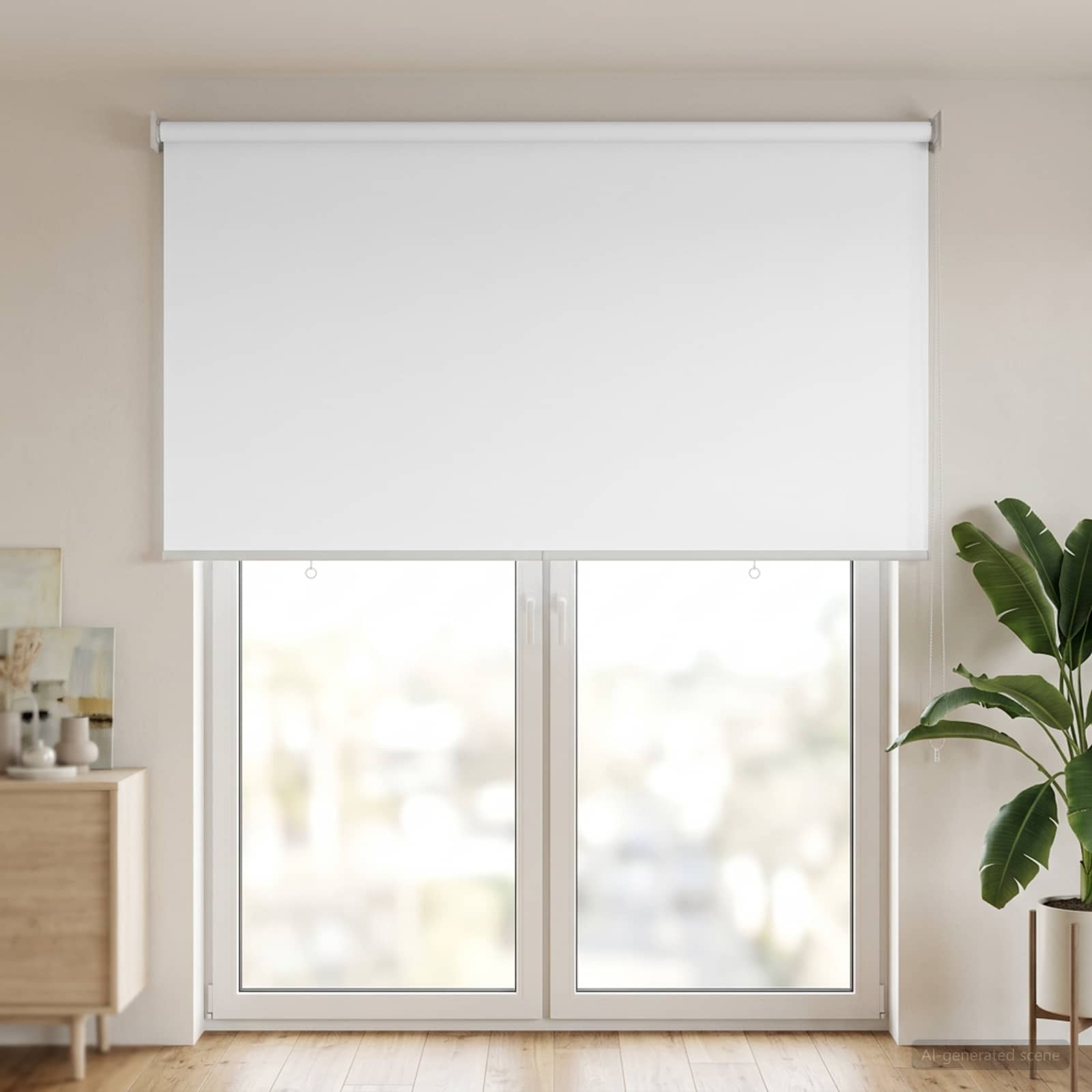 Tenda da sole a rullo con protezione UV Bianco Poliestere | homemem39