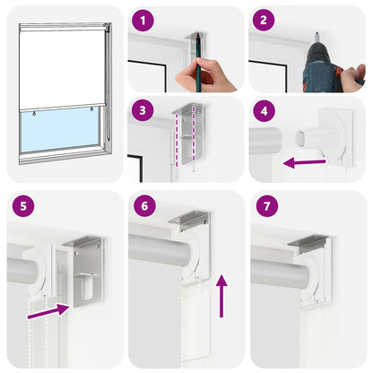 Tenda da sole a rullo con protezione UV Bianco Poliestere | homemem39