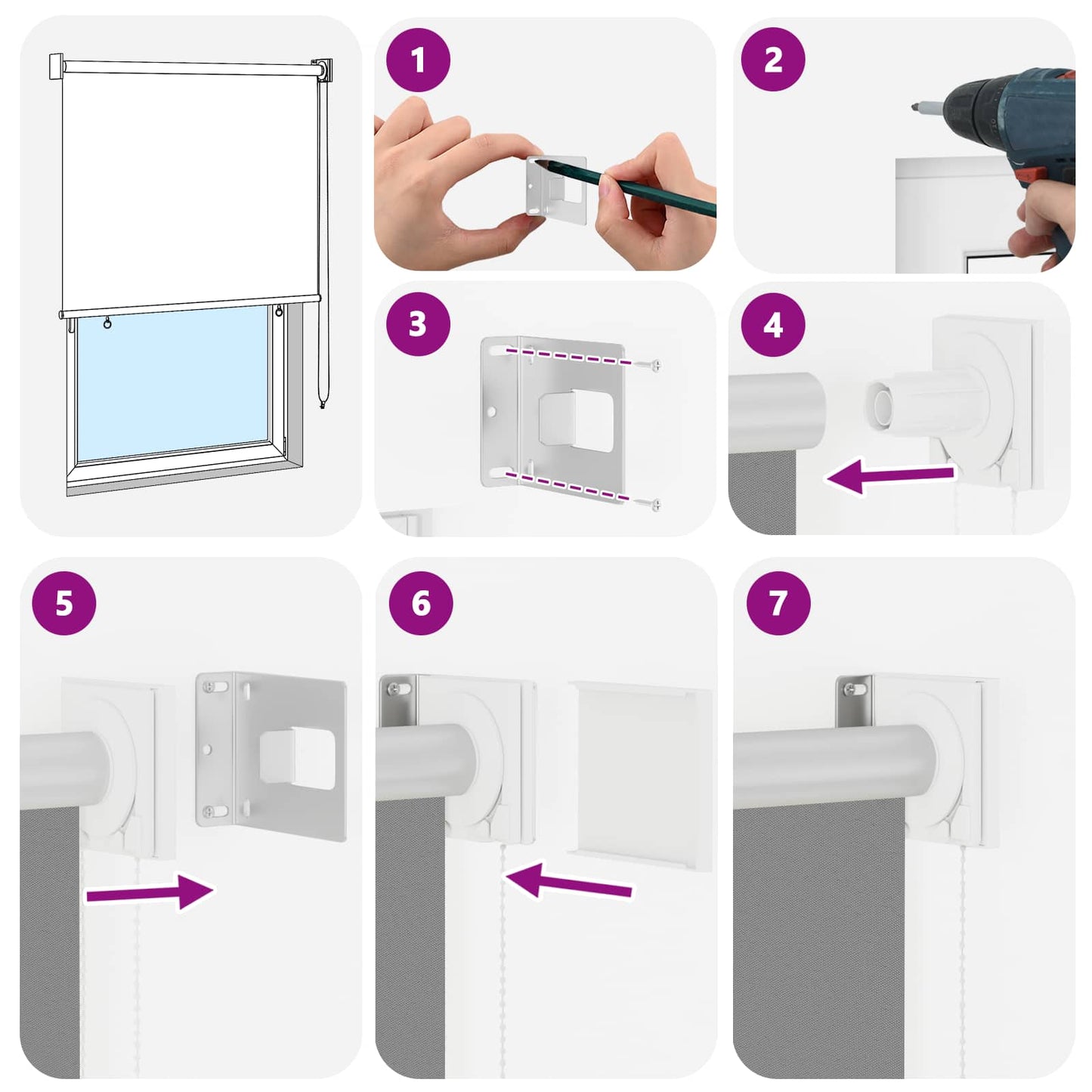 Tenda da sole a rullo con protezione UV Grigio Chiaro | homemem39