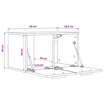 Armadietto a muro Legno antico 60 x 36,5 x 35 cm